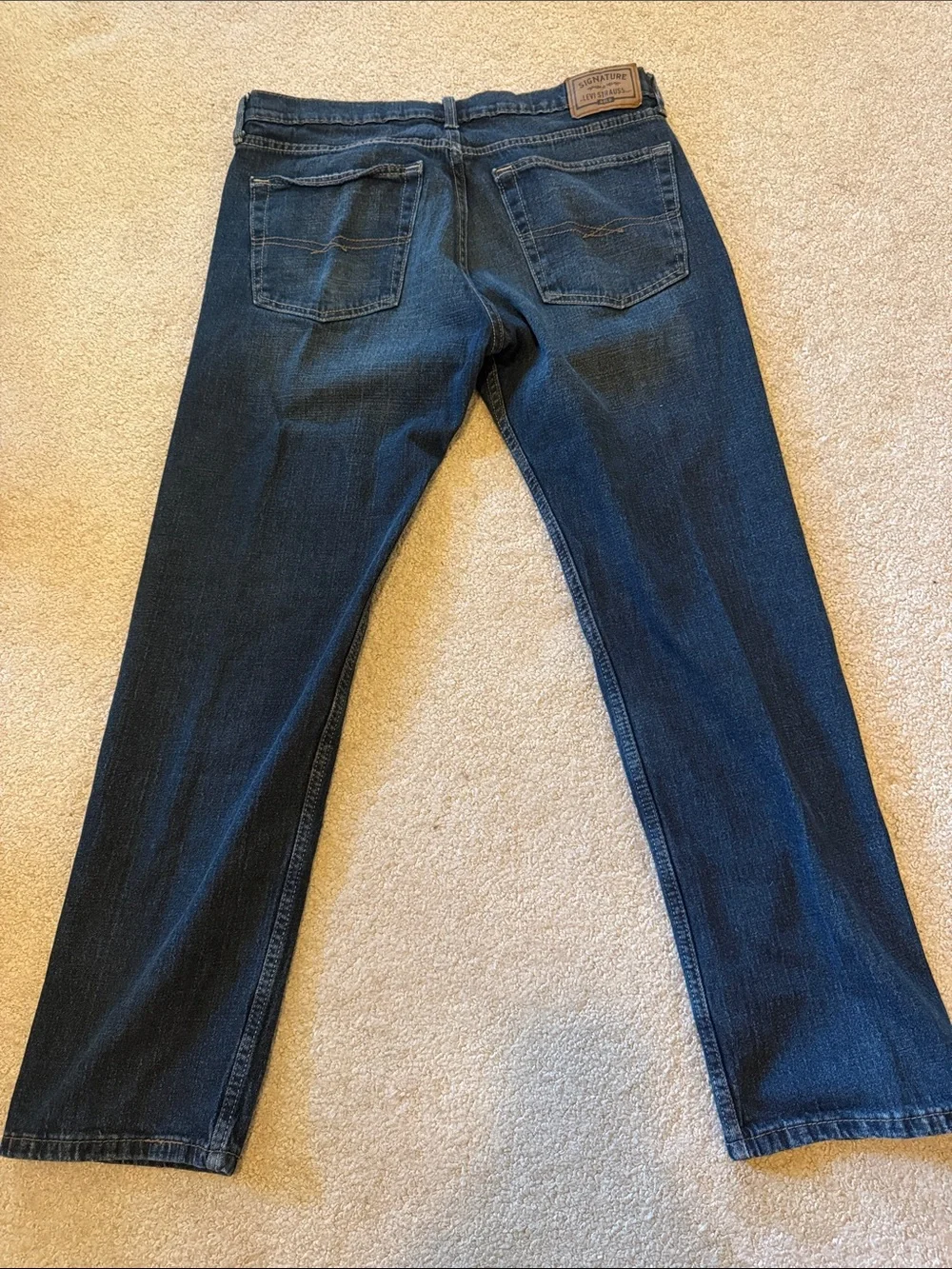 Men's Dark Blue Straight Fit Jeans 36 x 32